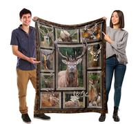 Deer Blanket,Deer Hunting Gifts for Men Boys Dad,Forest Western Blanket Throw,Gifts for Hunters Soft,Fuzzy Cozy 60"x 80"