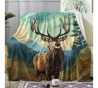 Deer Blanket King Size, Wildlife Fleece Throw Blanket for Bed Sofa Couch, Soft Cozy Flannel, Large 200x240 cm, Decor & Gifts (B18)