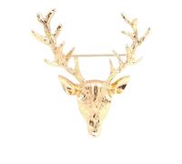 Deer Brooch Gold Elk Brooch Pin Animal Lapel Brooch Cute Deer Collar Pin Gold Deer Head Badge Pin Women's Clothing Decorations Elk Brooch Jewelry