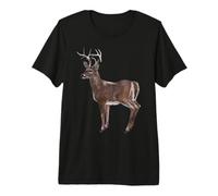 Deer Buck Whitetail Antlers White Tail Stag Mule Elk Hunter Premium T-Shirt