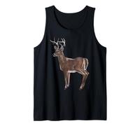 Deer Buck Whitetail Antlers White Tail Stag Mule Elk Hunter Tank Top