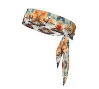 Deer by The River Printed Sports Headband, Double-Sided with Ties, Versatile for Jogging, Cycling, or Exercising.