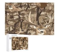 Deer Camouflage Hunting Wooden Jigsaw Puzzle for Adults Creative Fun Puzzles Gift for Friend Family 1000 PCS
