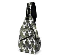 Deer Camouflage Pattern Trendy Crossbody Bag for Women Men Sling Bags Shoulder Chest Backpack Hiking Running