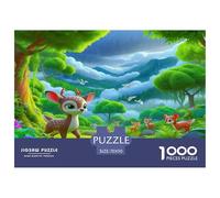 Deer Challenging Puzzles 1000 Pc - Deer Forest Cute Whimsical Natural for Men And Women Recycled Paper Educational Game Challenge70x50cm/1000pcs