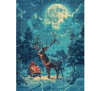 Deer Christmas Jigsaw Puzzle 2000 Piece, Puzzles for Adults 2000, The Impossible Challenge, Jigsaw Puzzle Games Classic Educational, Wooden Puzzles, for Home Wall Decoration Gift FNKL1-737