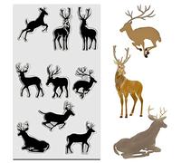 Deer Clear Stamps for Card Making and Photo Album Decorations, Christmas Reindeer Stamps, Sika Deer Elk Transparent Silicone Clear Stamps for Crafting and DIY Scrapbooking