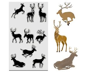 Deer Clear Stamps for Card Making and Photo Album Decorations, Christmas Reindeer Stamps, Sika Deer Elk Transparent Silicone Clear Stamps for Crafting and DIY Scrapbooking