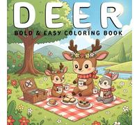 Deer Coloring Book: +40 Beautiful Cute Deer Coloring Pages for Stress Relief - Bold and Easy Designs for Teens and Adults