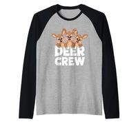 Deer Crew Cartoon Forest Animals Funny Retro Artwork Hunting Raglan Baseball Tee