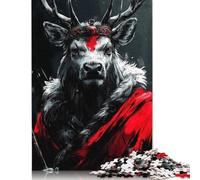 Deer Crimson Warrior Jigsaw Puzzles 1000 Pieces for Adults Wooden Puzzles Brain Exercise Challenge Game Entertainment Gifts Teenagers Family Activity 1000pcs (75x50cm)