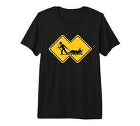 Deer Crossing Hunter Humor Hunting Design Premium T-Shirt