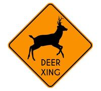 Deer Crossing Sign Deer Xing Funny Square Metal Sign 30x30 CM Fawn Elk Moose Animal Caution Xing Hunter Decor Novelty Outdoor Plaque for Yard Garden Farm Sturdy Aluminum Rust Free