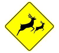 Deer Crossing Sign Deer Xing Funny Square Metal Sign 30x30 CM Fawn Elk Moose Animal Caution Xing Hunter Decor Novelty Outdoor Plaque for Yard Garden Farm Sturdy Aluminum Rust Free