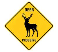 Deer Crossing Sign Deer Xing Warning Plaque for Outdoor Funny Slow Down Sign Square 30x30CM Aluminum Signs for Street Road Garden Christiams Novelty Gifts Rustproof Fade Resistant