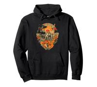 Deer Crow Forest Animal Art Retro Boho Mountain Sunset Pullover Hoodie