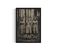 Deer Cult in the Forest Horror Wall Art Poster Print, Scary Spooky Haunted Poster Vintage Artwork Painting, Living Room and Bathroom Decor Gallery 86 (Deer Cult in the Forest, 8 x 10 inches, Unframed)