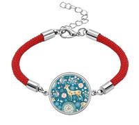 Deer Decoration Flower Blue Animal Lucky Red String Bracelet Rope Bracelet Handmade