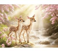 Deer Diamond Art Kits for Adults, Diamond Painting Scene 5D Full Round Drill Crystal Art Kits for Adults Beginners, Rhinestones Embroidery Arts and Crafts for Home Wall Decor, Gifts 100x130cm,Model415