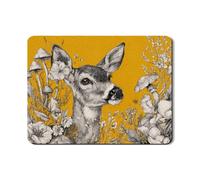 Deer Dish Drying Mats For Kitchen Counter, Vintage Floral Absorbent Rubber Dish Drainer Mat, Autumn Nature PU Leather Drying Pad For Coffee Bar 18x24 Inch