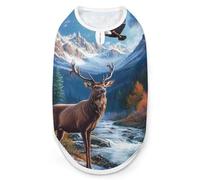 Deer Eagles1 Moon Funny Dog Shirts Pet Sleeveless Clothes Puppy Cat T-shirts for Small to Large