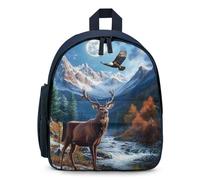 Deer Eagles1 Moon Travel Backpack Casual Daypack Shoulder Bag with Adjustable Straps for Hiking