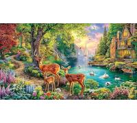 deer Educational Games 1000 Pieces Jigsaw Puzzle for Adults Wall Decoration and Gifts Beautiful Decoration Puzzle for Adults Kids 70x50/1000pcs