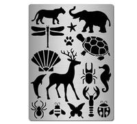 Deer, Elephant, Turtle Reusable Metal Journal Planning Stencils Stainless Steel Stencils for Painting Notebook Diary Painting On Wood Floor Wall Furnitur Engraving Bookmark Crafts DIY Art