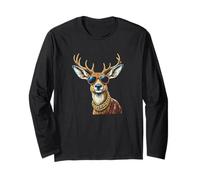Deer Face Sunglasses, Cool Funny Rebel Boss Hip Farm Animal Long Sleeve T-Shirt
