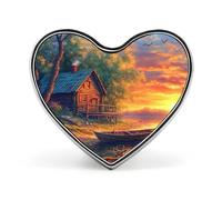 Deer Farm Wildlife Hunting Badge Heart Shape Cute Brooch Pins Button Badges for Backpack Jackets Hats Decor