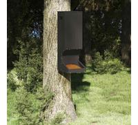Deer Feeder Black Cold-Rolled Steel 28x30x80cm Weatherproof Tree-Mount 3kg