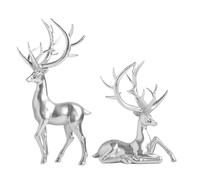 Deer Figurine | 2 Piece Resin Table Decorations - Reindeer Sculpture Table Decoration Set for Office Coat Kitchen Shelf Fireplace Winter Parties