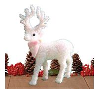 Deer Figurine - Ornaments Glittering Sculpture | Deer Decor For Home Wear Scarf | for Yard Winter Holiday Home Porch Window Halloween