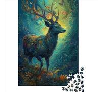 Deer Floral 1000 Piece Jigsaw Puzzle for Adults-Puzzles Teenagers Paper Puzzles- Relax Puzzles Games-Brain Teaser Puzzle 1000pcs (38x26cm)