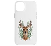 Deer Flower Portrait Botanical Forest Art Case for iPhone 14 Plus