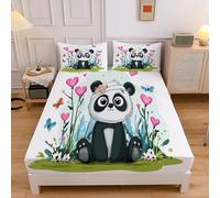 Deer Forest Double Fitted Sheet 30cm Extra Deep, Retro Animals Washable Fitted Sheet, Soft Brushed Microfiber Breathable Bedding 135x190x30cm, Orange Color