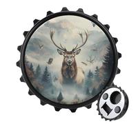 Deer Forests Dense Fog Beer Bottle Opener Magnetic Fridge Magnet Sticker for Home Bar Accessories