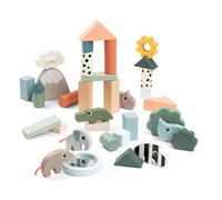 Done By Deer Friends Wood Blocks Set Of 34 Pieces Multicolor Kids