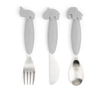 Done By Deer Easy Grip Friends Cutlery Set Grey 12 Months