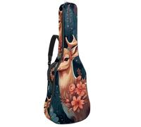 Deer Froest Pattern Acoustic Guitar Bag Thick Padded, Waterproof Guitar Gig Bag for 40 41 42 Inch Guitars