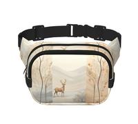 Deer from a distance Pattern trendy fashionable waist bag, unisex travel sports messenger bag