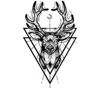 Deer God Deer Head Herbal Juice Tattoo Sticker Waterproof Long-Lasting Simulation Sticker