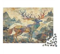 Deer God Jigsaw Puzzles Puzzles for Adults Kids. 1000 Pieces Impossible Challenge Toy Educational Games Home Decoration for Educational Games Gifts 1000pcs (75x50cm)