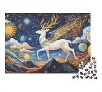 Deer God Puzzle 1000 Piece Challenge Toy for Adults Starry Sky Impossible Jigsaw Puzzles 1000 Piece Educational Game for Adults Or Families Pieces Gifts 1000pcs (75x50cm)