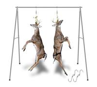 Deer Hanger for Skinning, Stainless Steel Deer Hanging Hoist with Winch & Gambrel, Game Hoist Rack for Deer, Elk, Bear, Hogs, Goat, Boar, Fish, Ideal for Hunting, Dressing, Processing - Heavy Duty