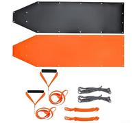 Deer hauling sled set with sturdy polyethylene design and 140-inch towing rope, capable of transporting heavy loads on snow, dirt, mud, and sand terrain (black)