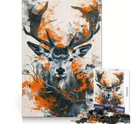 Deer Head 1000 Pieces Jigsaws Adults Puzzles Stress Relief Play Home Fun Hard Challenge Room Decor (38x52cm)