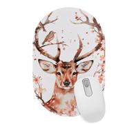 Deer Head Desktop Mouse Pad, Lightweight Non-Slip Computer Mouse Pad 11" x 7.1" for Home School and Office