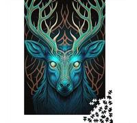 Deer Head Fantasy Art Puzzle for Teenagers 1000 Pieces Puzzle Brain Teaser Puzzles For Adults 1000pcs (75x50cm)