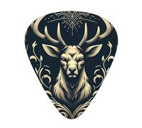 Deer-Head-Hunting 12 Pack Guitar Picks With 3 Thicknesses And Storage Box, Abs Plectrums For Electric Bass Guitar Players